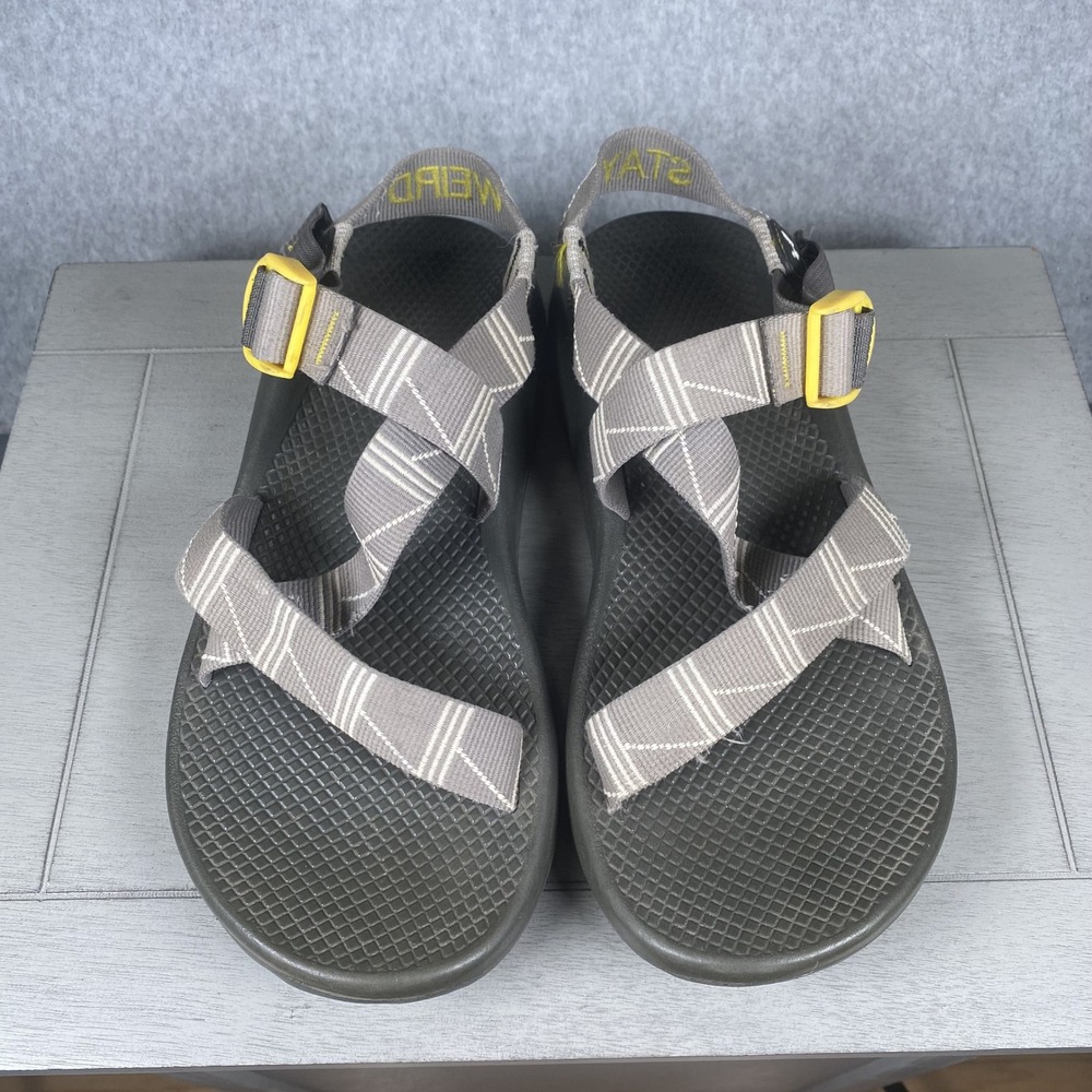 Chaco Z1 Classic Sandals Mens Size 9 Grey Stay Weird Custom Vibram Hiking Shoes - Picture 5 of 9